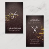 Salon Shears Lush Leather Print and Spatter Visitekaartje (Voorkant / Achterkant)