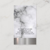 Salon Shears Marble Metal Trim Visitekaartje (Achterkant)