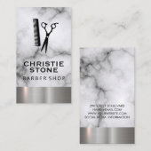 Salon Shears Marble Metal Trim Visitekaartje (Voorkant / Achterkant)