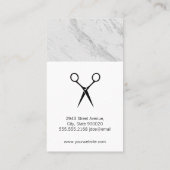 Salon Shears Monogram Marble Trim Cheetah Visitekaartje (Achterkant)