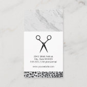 Salon Shears Monogram Marble Trim Leopard Visitekaartje (Achterkant)