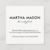 Salon Shears Monogram Vierkante Visitekaartje (Achterkant)