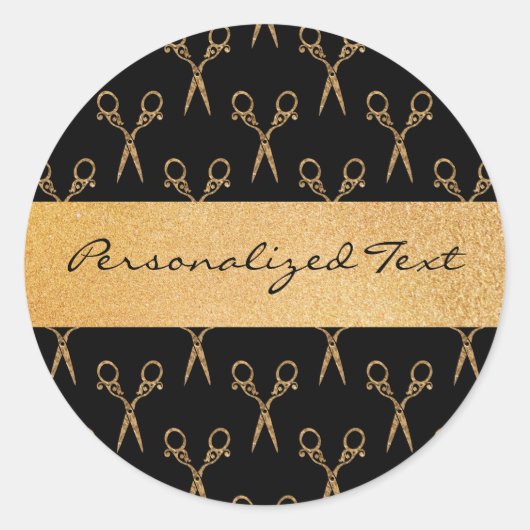 Salon Shears Ronde Sticker (Voorkant)