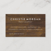 Salon Shears Rustic Monogram Wood Appointcard Afsprakenkaartje (Achterkant)