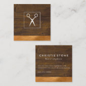 Salon Shears Rustic Wood Appointment Card Afsprakenkaartje (Voorkant / Achterkant)