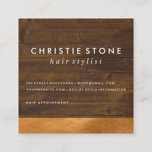 Salon Shears Rustic Wood Appointment Card Afsprakenkaartje (Achterkant)