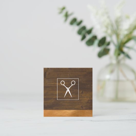 Salon Shears Rustic Wood Appointment Card Afsprakenkaartje (Staand voorkant)