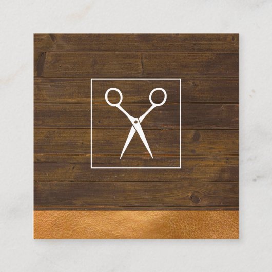 Salon Shears Rustic Wood Appointment Card Afsprakenkaartje (Voorkant)