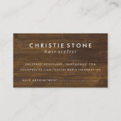 Salon Shears Rustic Wood Appointment Card Afsprakenkaartje (Achterkant)