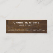 Salon Shears Rustic Wood Mini Visitekaartje (Achterkant)