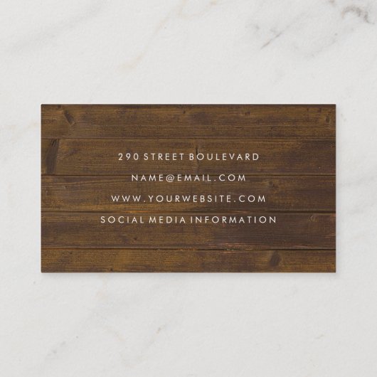 Salon Shears Rustic Wood Visitekaartje (Achterkant)