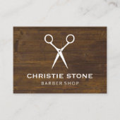 Salon Shears Rustic Wood Visitekaartje (Voorkant)