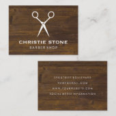 Salon Shears Rustic Wood Visitekaartje (Voorkant / Achterkant)