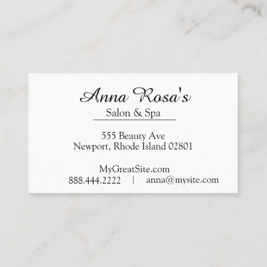 *~* Salon & Spa Abstract Blauw Kunstbeeld Visitekaartje (Achterkant)