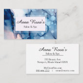 *~* Salon & Spa Abstract Blauw Kunstbeeld Visitekaartje (Voorkant / Achterkant)