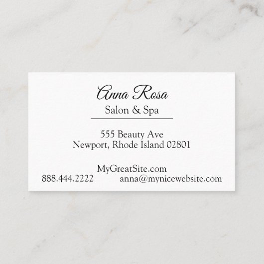 ~ Salon & Spa Abstract Blue Artistic Girly Chic Visitekaartje (Achterkant)