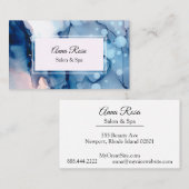 ~ Salon & Spa Abstract Blue Artistic Girly Chic Visitekaartje
