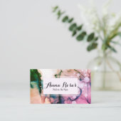 *~* Salon & Spa Abstract Fuschia Artistieke Chic Visitekaartje (Staand voorkant)