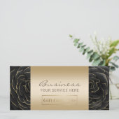 Salon Spa Black & Gold Floral Cadeaubonnen (Staand voorkant)