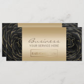 Salon Spa Black & Gold Floral Cadeaubonnen (Voorkant / Achterkant)