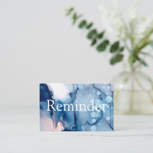 ** Salon & Spa Blauw Abstract Artistiek Chic Afsprakenkaartje (Staand voorkant)