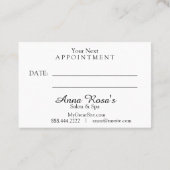 ** Salon & Spa Blauw Abstract Artistiek Chic Afsprakenkaartje (Achterkant)