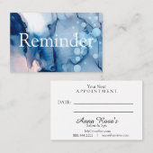 ** Salon & Spa Blauw Abstract Artistiek Chic Afsprakenkaartje (Voorkant / Achterkant)