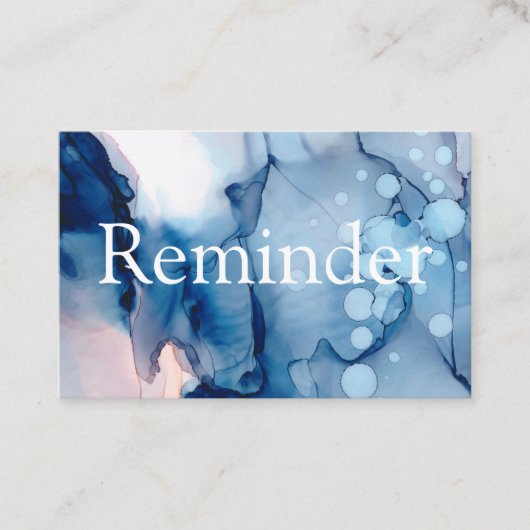 ** Salon & Spa Blauw Abstract Artistiek Chic Afsprakenkaartje (Voorkant)