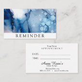 *~* Salon & Spa Blauw Chic Abstract Artistiek Afsprakenkaartje (Voorkant / Achterkant)
