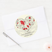 Salon Spa Bloemenhart Rode Crème Sticker / Label (Envelop)