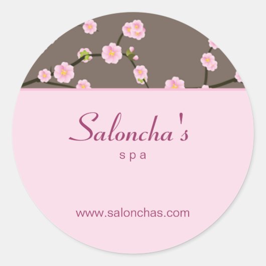 Salon spa bloemenkersenbloesem sticker roze (Voorkant)