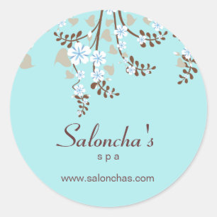 Salon spa bloemenkersenbloesem sticker wit blauw