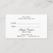 *~* Salon & Spa Blue Chic Abstract Artistic Afsprakenkaartje (Achterkant)