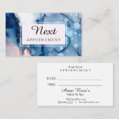 *~* Salon & Spa Blue Chic Abstract Artistic Afsprakenkaartje (Voorkant / Achterkant)