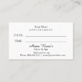 *~* Salon & Spa Blue Chic Abstract Artistic Afsprakenkaartje (Achterkant)