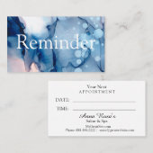 *~* Salon & Spa Blue Chic Abstract Artistic Afsprakenkaartje (Voorkant / Achterkant)
