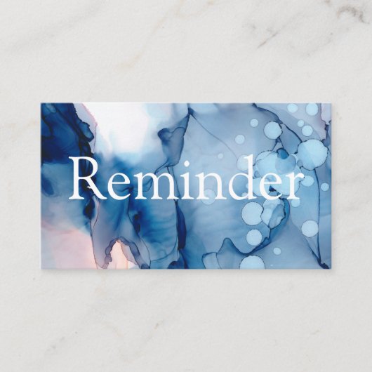 *~* Salon & Spa Blue Chic Abstract Artistic Afsprakenkaartje (Voorkant)