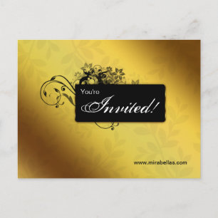Salon Spa Briefkaart Invitation Gold Butterfly