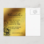 Salon Spa Briefkaart Invitation Gold Butterfly (Achterkant)