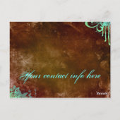 Salon Spa Briefkaart Invitation Grunge Blue Brown (Achterkant)