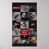 Salon Spa Brows Lips Kom in Relax Verjongen Poster (Voorkant)