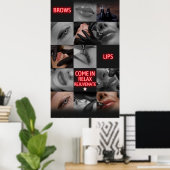 Salon Spa Brows Lips Kom in Relax Verjongen Poster (Thuiskantoor)