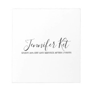 Salon spa business discount offer website visits a notitieblok