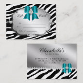 Salon Spa Cadeaukaart Valentijns Silver Blue Kortingskaartje (Voorkant / Achterkant)