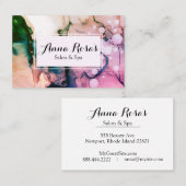 *~* Salon & Spa Chic Abstract Fuschia Artistic Visitekaartje (Voorkant / Achterkant)