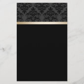 Salon SPA Damask Monogram Elegant Black & Gold Flyer (Achterkant)