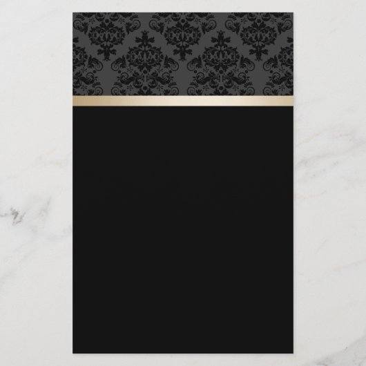Salon SPA Damask Monogram Elegant Black & Gold Flyer (Achterkant)