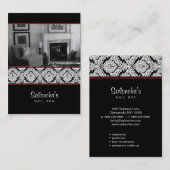 Salon Spa de Zwarte van de Sjabloon van het Damast Visitekaartje (Voorkant / Achterkant)