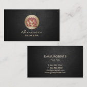Salon & Spa Elegant Gold Lotus Flower Logo Modern Visitekaartje (Voorkant / Achterkant)
