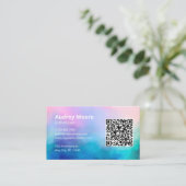 Salon Spa Elegant Modern Logo QR Code Visitekaartje (Staand voorkant)